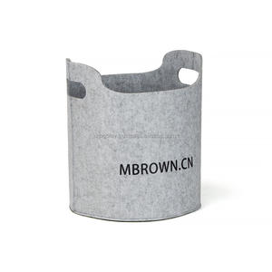 <b>Small</b> Foldable Felt Laundry Hamper Handles Lightweight Eco-Friendly Durable Bathroom Storage <b>Basket</b> for Kid Toys Towels - Product Image 2