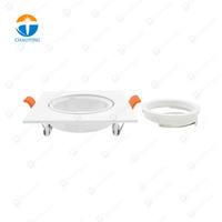 Boîtier de Spot Encastré en Aluminium Orientable pour Lampe LED GU10 MR16, Cadre Rond ou Carré, Luminaire de Plafond
