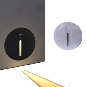 ไฟสเต็ปไลท์เซ็นเซอร์วงกลมกลาง88มม. 3W 2700K กรอบอลูมิเนียมแปรงสีเงินเทามินิมอลลิสต์ในร่มห้องนั่งเล่น - Product Image 1