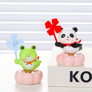 Jouet éolienne animale mignonne en résine, style dessin animé, décoration de bureau pour enfants et adultes, cadeau anti-stress - Product Image 2