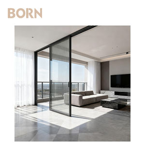 <span class=keywords><strong>Porte</strong></span> <span class=keywords><strong>de</strong></span> maison coulissante à cadre en aluminium étroit <span class=keywords><strong>sans</strong></span> rails au sol pour vue panoramique sur le jardin résidentiel - Product Image 2