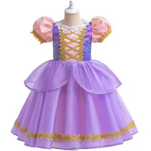 Robe de princesse Raiponce pour enfants MS Kids, costume violet complet avec accessoires pour spectacle sur scène, fête d'anniversaire - Product Image 2