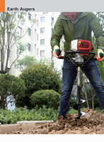 MUCHEN AG63 Tarière thermique industrielle et polyvalente pour le bricolage, 63 cm³, 4 temps, haute puissance, avec couple maximal de 48,97 lb-pi