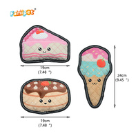 Famipet Fabricant Personnalisé En Gros Nouveau Plat Crème Glacée Gâteau Conception Doux Peluche Froissée En Peluche Chiot Jouet Pet Chien Jouet Grinçant
