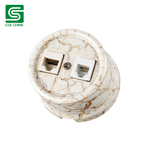 <span class=keywords><strong>Prise</strong></span> en céramique TEL & <span class=keywords><strong>Internet</strong></span> RJ11 RJ45 pour villas et hôtels européens - Product Image 5