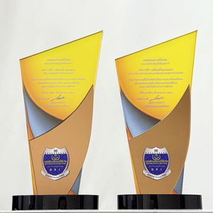 Impression couleur bleu violet <span class=keywords><strong>Champagne</strong></span> or miroir trophée de verre de cristal - Product Image 2