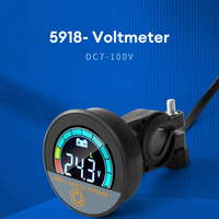 5918 8V-100V rond voiture voltmètre cc voltmètre tête pour 12V 24V 48V 110V plomb-acide/batterie ternaire/test de batterie phosphate de fer