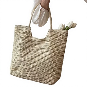 Bolso de Hombro Portátil de Gran Capacidad para Mujer, Novedad 2026, de Ganchillo Cóncavo, con Forro de Paja, Elegante y a la Moda - Product Image 1