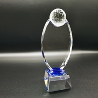 Personnalisé vierge K9 cristal Golf diamant Microphone acrylique trophée boule de cristal sport danse livre trophée