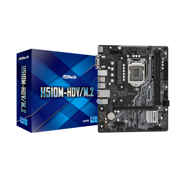 New ASROCK H510M-HDV M.2 SE Gaming Motherboard with LGA1200 64GB Computer Motherboard PC Support 10/11th Gen Processor