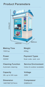 Máquina Expendedora Automática de Helados SDK, Capacidad de 28L, Preparación Rápida en 15s, Dispensador de Helado Suave de Autoservicio para Interiores y Exteriores - Product Image 2