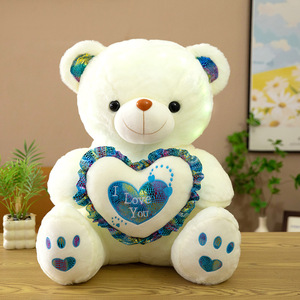 Orsacchiotto Luminoso <span class=keywords><strong>Musicale</strong></span> 'Ti Amo' Peluche Luminoso per San Valentino Rosso Bianco Rosa Avorio - Product Image 2