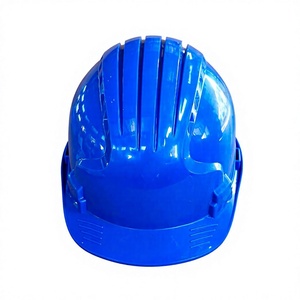 Casque de sécurité jaune en HDPE sans visière, suspension à bouton, réglable, pour travaux de construction - Product Image 1