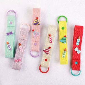 INS Style Korean Keychain Macaron Color Canvas Embroidery Luggage Strap Blank DIY <b>Name</b> Strip - Product Image 6