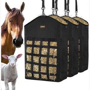 Échantillon gratuit : Sac à foin pour chèvre, mangeoire à foin à alimentation lente, sacs à foin en tissu Oxford 600D avec anneau métallique et réglable - Product Image 4