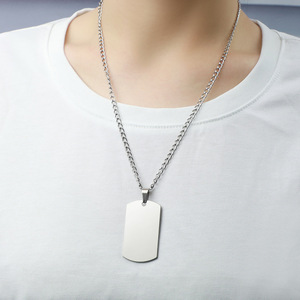 Kalung Liontin Kosong Tentara Baja Anti Karat 20mm 25mm 43mm dengan Ukiran, Kalung <span class=keywords><strong>Dog</strong></span> <span class=keywords><strong>Tag</strong></span> untuk Pria Wanita - Product Image 1