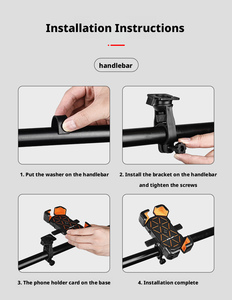 Support de téléphone pour moto/vélo, support de téléphone portable monté sur le guidon, support universel pour téléphone portable pour vélo - Product Image 4