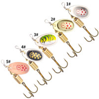 Umpan Pancing Spoon Spinner 6.7CM-5.8G 5 Warna, Spinnerbait Logam dengan Bilah Logam untuk Memancing Ikan Trout