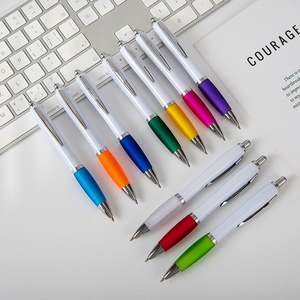 Fournitures de bureau, stylo à bille en plastique avec logo personnalisé, stylo publicitaire promotionnel blanc avec logo personnalisé - Product Image 3