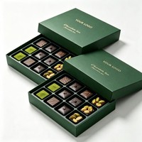 Boîte d'emballage en papier de luxe biodégradable de haute qualité en deux parties pour chocolat, biscuits, bonbons, beignets, desserts avec doublure en plastique