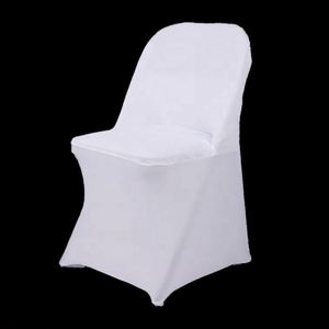 Housses de chaise pliantes en gros, blanches, noires, ivoire, en spandex, housses extensibles pour mariage - Product Image 1