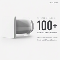 Ventilasi Dinding Aliran Ganda 150mm Dengan Pemulihan Panas Filter G3 Kebisingan Rendah