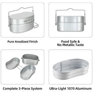 Olla de Camping Compatible con Todo Tipo de Combustible, de Acero Inoxidable, Ligera, de Aluminio, para Picnic, Senderismo y Supervivencia - Product Image 4