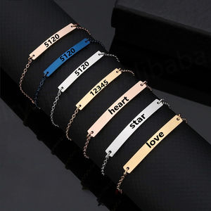Pulseras Grabadas Personalizadas de Acero de Titanio para Mujeres y Niños, Brazalete con Texto Personalizado - Product Image 1