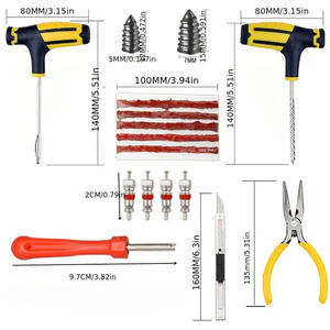 ชุดซ่อมยางรถยนต์ Wantu 45 ชิ้น วัสดุเหล็กและพลาสติก สำหรับรถยนต์ รถจักรยานยนต์ ยานยนต์ไฟฟ้า ชุดอุปกรณ์ฉุกเฉินสำหรับปิดรอยรั่ว - Product Image 2