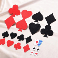 Patchs brodés cartes de poker, patchs pique et cœur rouges, patchs thermocollants, autocollants pour vêtements faits à la main