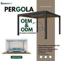 Pérgola motorizada con control remoto, techo de lamas ajustables, impermeable, para exteriores, patio trasero, terraza de piscina