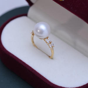 Bague en argent S925 avec perle ronde blanche de 10-11 mm de Zhuji Danshui, forte luminosité, faibles défauts, vente en gros - Product Image 3