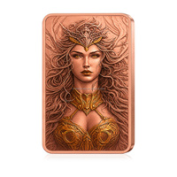 Barre de cuivre 5 oz avec motif en relief 3D, impression couleur, déesse, pièce de collection, lingot de cuivre fin 5 oz pour vente en gros et cadeaux