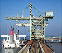 Grue portique pneumatique de chargement et de déchargement de conteneurs de ciment 1600t/h pour quai