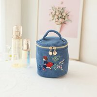 Mignonnes filles sac de rangement écologique poche soins de la peau velours côtelé maquillage pochette fermeture à glissière dessin animé Pad Case