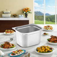 Récipient alimentaire en acier inoxydable de haute qualité de 200mm de profondeur nouveau Rectangle GN Pan pour une utilisation d'hôtel Équipement de service de restaurant et d'hôtel