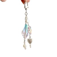 Breloque de téléphone en résine plastique faite à la main, étoile de mer et coquillage mignons, porte-clés conque coloré, pendentif de sac Kawaii