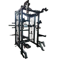 PINJIAN Máquina Multifuncional de Acero de Alta Resistencia con Carga de Placas, Cable Crossover, Máquina Smith, Power Rack y Squat Rack