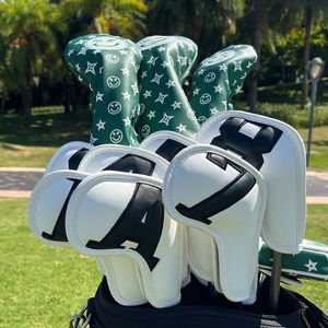 Accesorios de Golf al por Mayor, Fundas para Palos de Golf de Cuero PU, Fundas para Hierros de Golf con Caracteres Negros sobre Fondo Blanco - Product Image 4