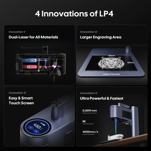 Máquina de Grabado Láser Dual LaserPecker LP4, Multimaterial, para Joyería, Relojes, Cuero, Regalos, Herramienta de Grabado DIY, Resolución Máxima 8k - Product Image 2