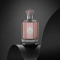 Flacon de parfum vide de haute qualité, transparent et brillant, 30 ml, 50 ml, 100 ml, avec bouchon élégant en forme de couronne personnalisé et coffret cadeau.