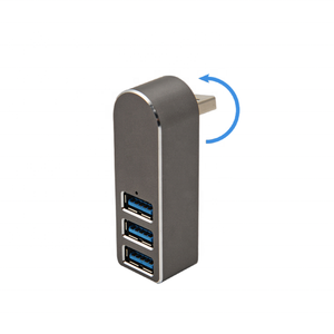 Gris 3 puertos fábrica gran oferta aluminio <span class=keywords><strong>Mini</strong></span> alta velocidad 180 grados rotación USB 3,0 Hub adaptador para <span class=keywords><strong>Mac</strong></span> PC - Product Image 5