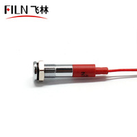 FILN 6mm 12V-24V Luces indicadoras de tablero de motocicleta Varios colores LED Rojo Verde Amarillo Blanco Luz indicada de potencia de CA