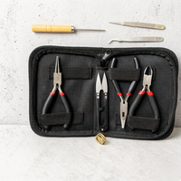 Kit d'outils de fabrication de bijoux avec étui à fermeture éclair, 8 pièces, pour la réparation de perles, la coupe de fil, l'artisanat DIY