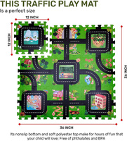 Tapis de jeu en mousse Jouet de route Tapis de jeu de salle de jeu Interlocking Floor Puzzle Roadway Rug Interactive Play Set