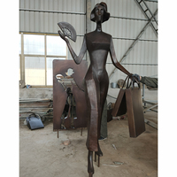 Escultura de Metal Moderna Personalizada, Figura Abstracta de Bronce para Centros Comerciales y Decoración de Exteriores, Arte Público