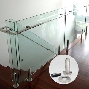 Rampe en verre moderne et élégante pour villa, en acier inoxydable 2205, sans cadre, avec éclairage <span class=keywords><strong>LED</strong></span> personnalisable, montage au sol, pour extérieur - Product Image 1
