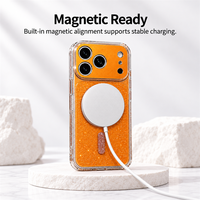 Coque de téléphone magnétique à paillettes C0559 pour iPhone 16 15 14 13 12 11 18 Pro Max 17 Air avec protection des coins