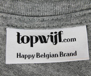 Eco-friendly Woven Clothing Neck Label for Apparel Custom Shirt Garment Labels with One Side <b>Fold</b> and Press Application - Product Image 6