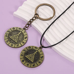 Collar <span class=keywords><strong>con</strong></span> colgante de personaje de Piglet y Dipu de Gravity Falls, estilo vintage europeo y americano, <span class=keywords><strong>con</strong></span> <span class=keywords><strong>cadena</strong></span> de cuerda y llavero colgante - Product Image 5